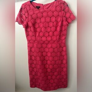 Talbots Larosa Floral Lace Sheath Dress 10 Petite